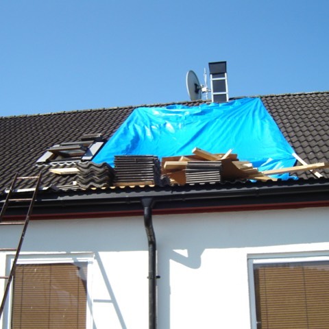 Söndrigt tak under renovering